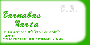 barnabas marta business card